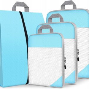 4X Organizer Torby Kompresyjne Do Pakowania Ubrań 42 x 28 x 7 CM Niebieski