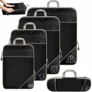 Kompresyjne Kostki Do Pakowania Zestaw Organizerów Bagażowych Podróży 6 Szt Kompresyjne Kostki Do Pakowania Zestaw Organizerów Bagażowych Podróży 6 Szt