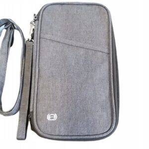 Portfel Organizer Podróżny Etui Na Paszport Dokumenty Pieniądze Szary Rfid