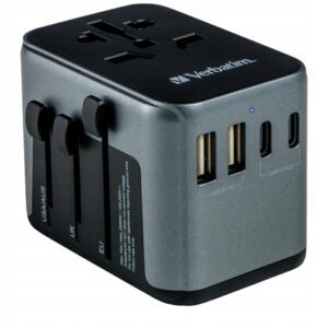 Verbatim Adapter podróżny EU/UK/US2xUSB-A/2xUSB-C Pd 30W UTA-03 czarny/blac