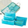 Zestaw 6 Saszetek Organizerów Do Walizki Niebieskie