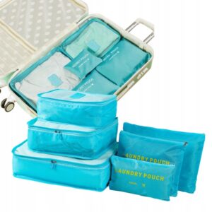 Zestaw 6 Saszetek Organizerów Do Walizki Niebieskie Zestaw 6 Saszetek Organizerów Do Walizki Niebieskie