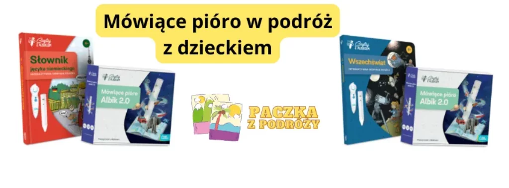 Mówiące pióro z dzieckiem w podróż