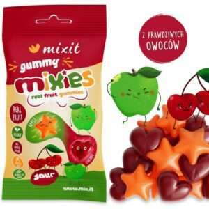 Owocowe Mixies - naturalne cukierki żelki o smaku jabłka i czereśni