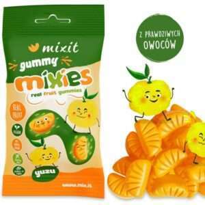 Owocowe Mixies - naturalne cukierki żelki o smaku Yuzu