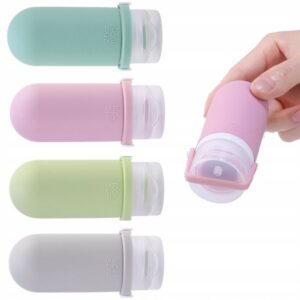 4 Silikonowe Butelki Podróżne Na Kosmetyki Do Samolotu Zabezpieczenie 60ml
