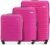 WITTCHEN Walizka podróżna, bagaż podręczny, bagaż kabinowy, walizka na kółkach, twarda obudowa z tworzywa ABS, z 4 kółkami, zamek szyfrowy, uchwyt teleskopowy Groove Line, Rosa, Koffer-Set 3tlg.,